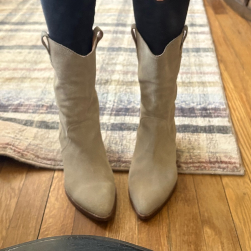 Madewell Tan Suede Western Boot